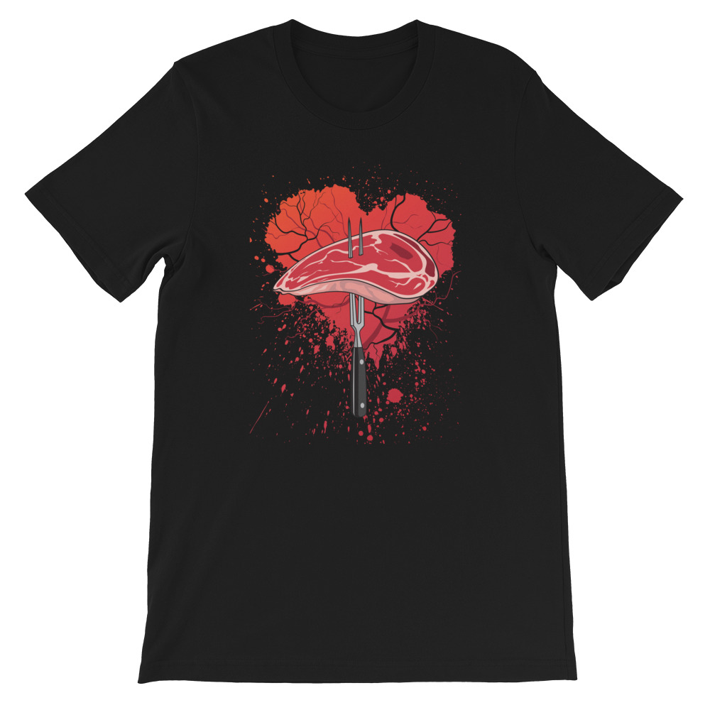 Steak through the Heart - Short-Sleeve Unisex T-Shirt - Psychic Fork